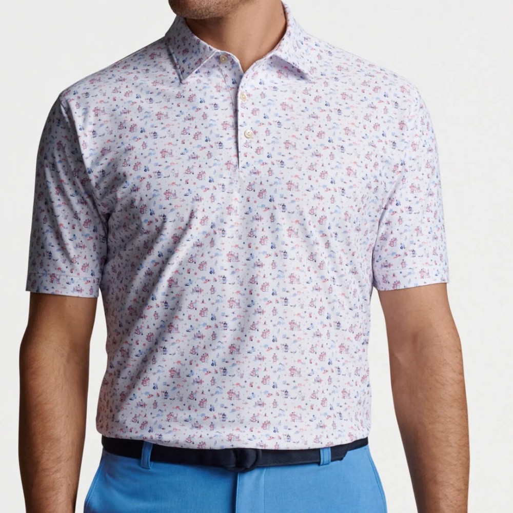 Peter Millar Summer Comfort Swinging Speakeasy Mesh Golf Polo Mens XL White